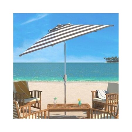 Safavieh 9 ft. Iris Fashion Line Umbrella Grey & White PAT8004G